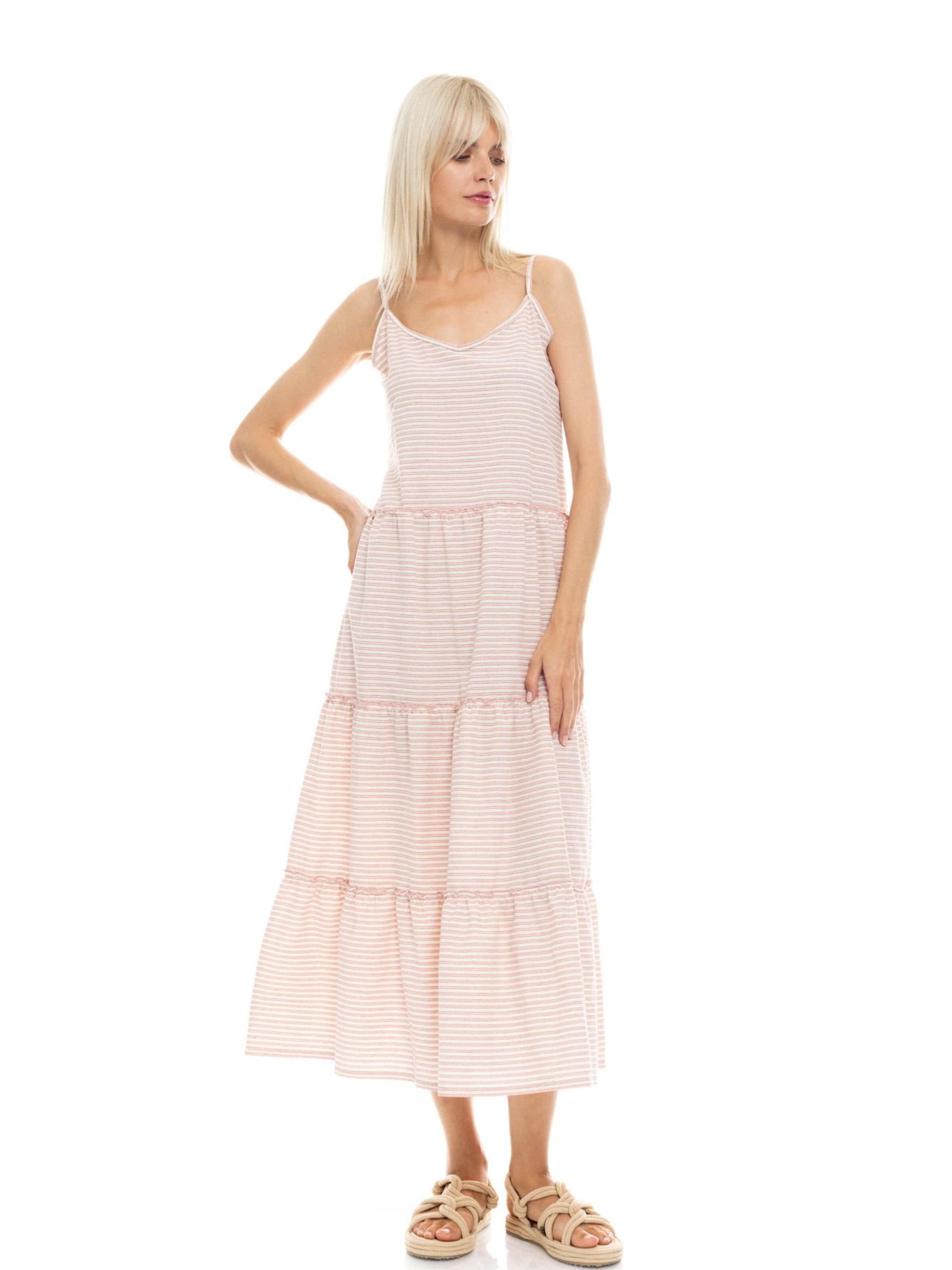 Pink LabelLjetna haljina 'BEACHWEAR PETIT STRIPE' - narančasta boja