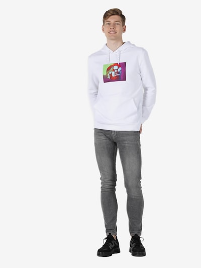 Colin's Sweat-shirt en bleu clair / violet / rouge / blanc, Vue avec produit