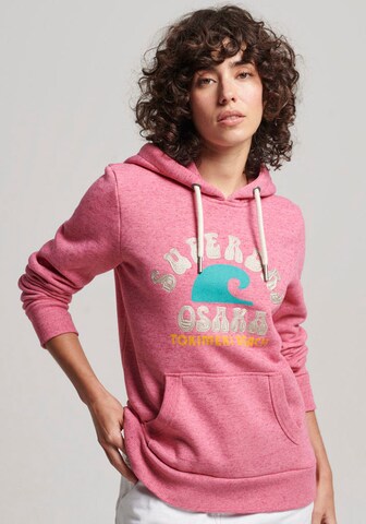 Sweat de sport Superdry en rose : devant