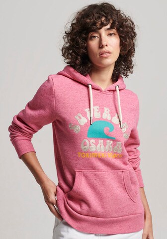 Superdry Sportief sweatshirt in Roze: voorkant