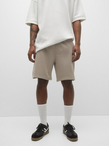 Pull&Bear Regular Pants in Beige: front