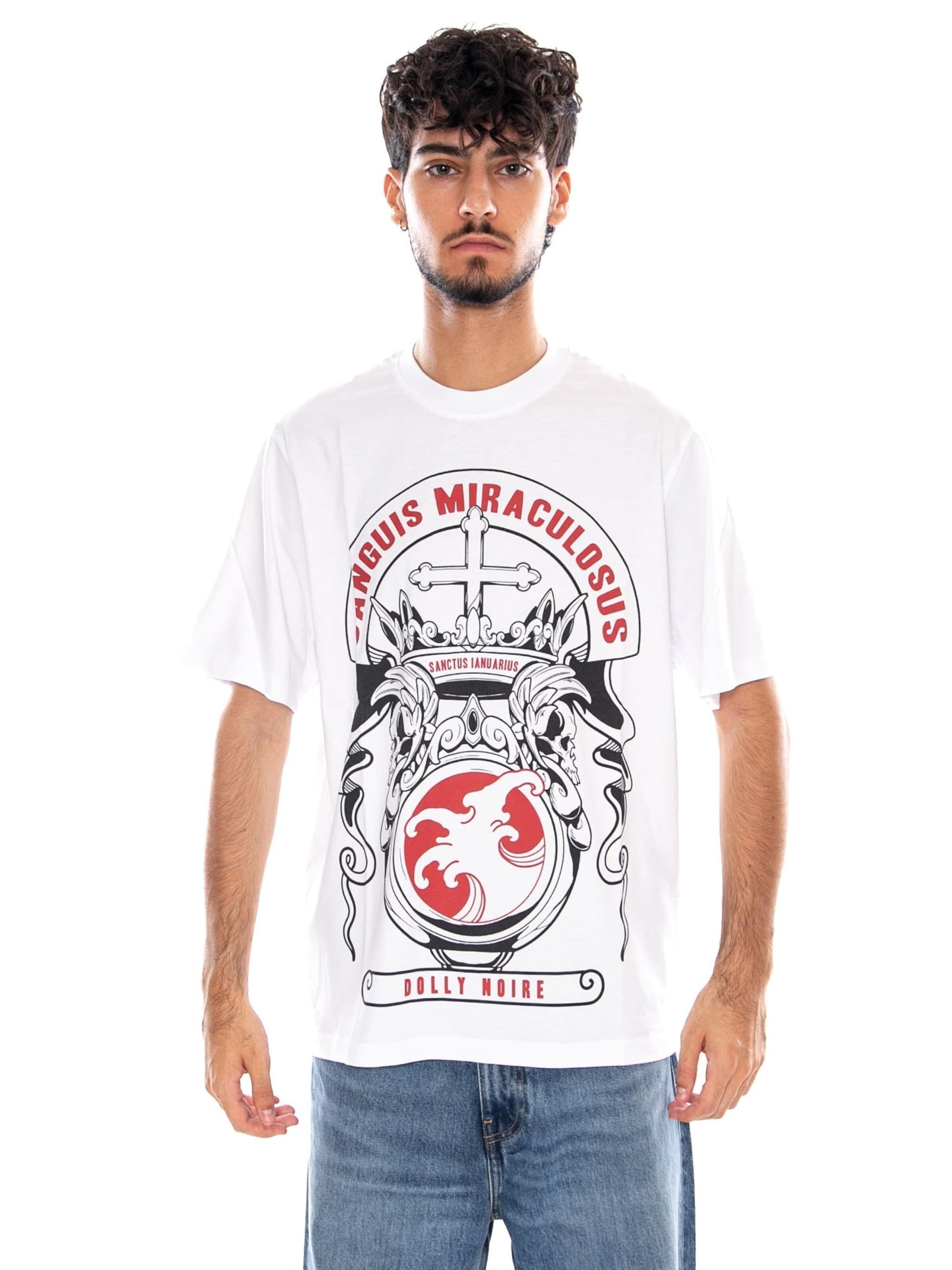 T-Shirt 'SAN GENNARO TEE WHITE' DOLLY NOIRE en blanc