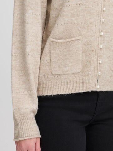 ICHI Knit cardigan ' IHBANISE CA' in Beige