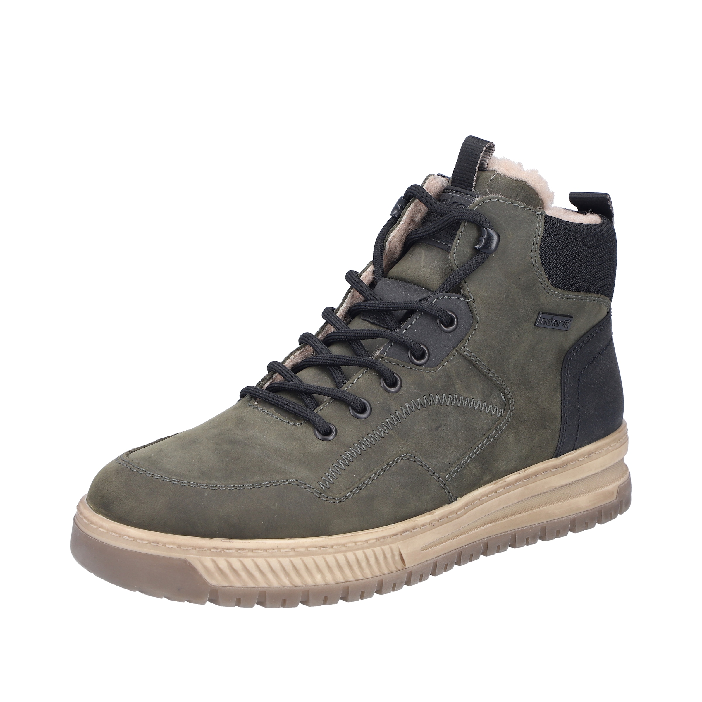 Rieker Lace-Up Boots in Green: front