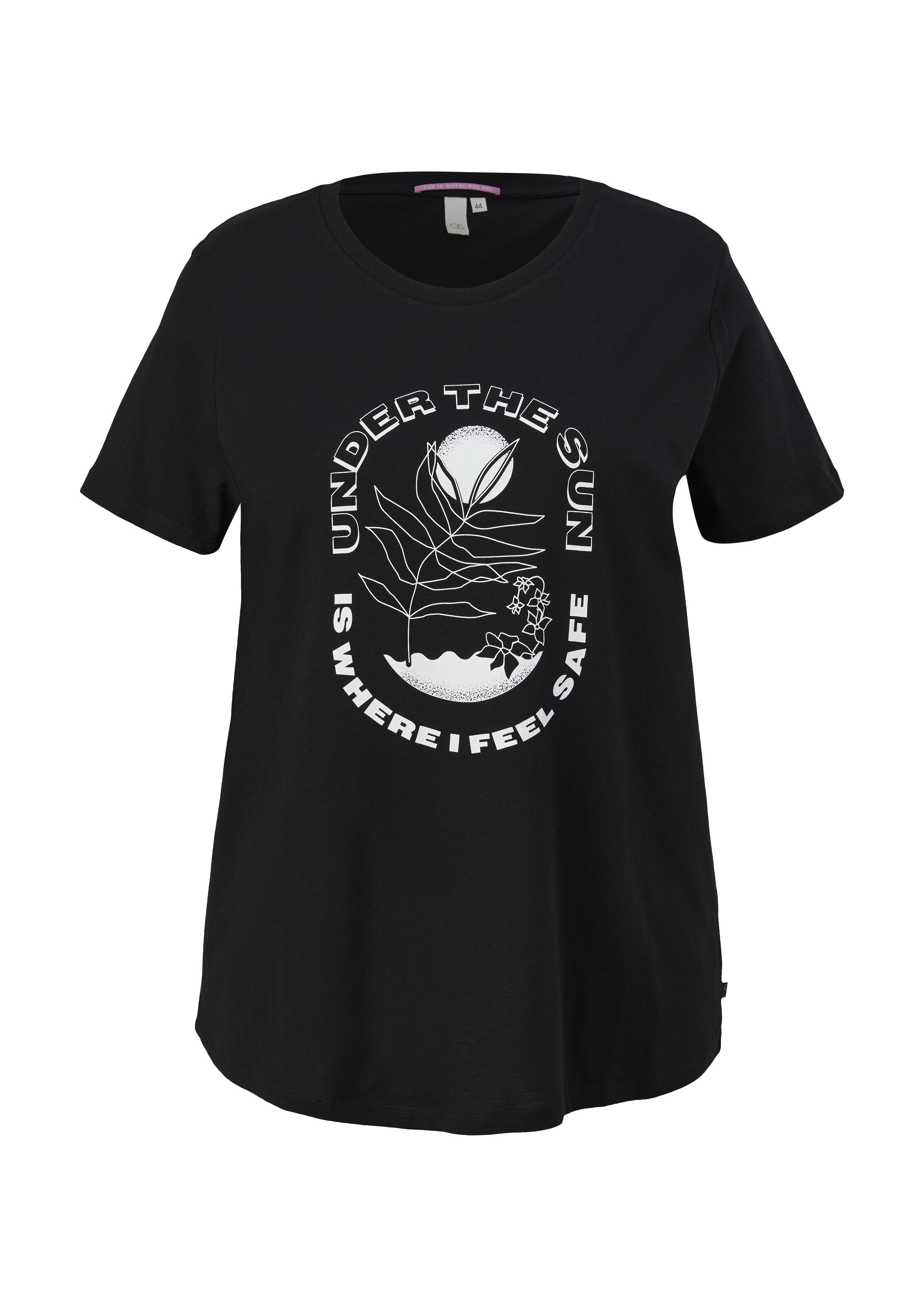 T-shirt QS en noir : devant