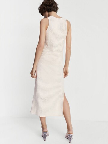 MANGO Knitted dress 'Sandy' in Beige