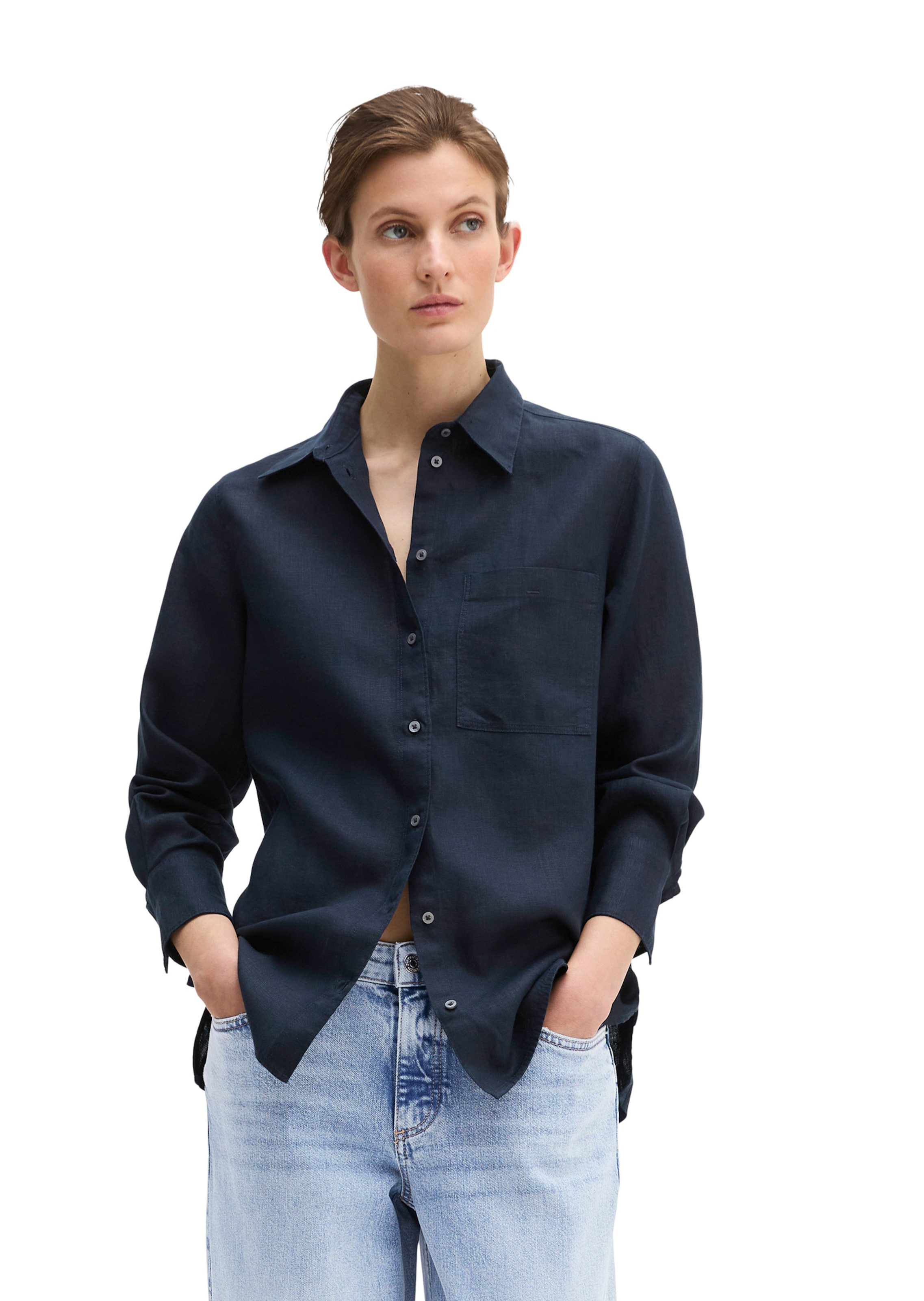 Marc O'Polo Bluse in Blau: Vorderseite