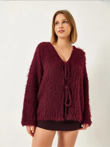 Bianco Lucci Gebreid vest in Rood: voorkant