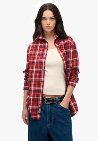 Superdry Regular fit Blouse in Rood: voorkant