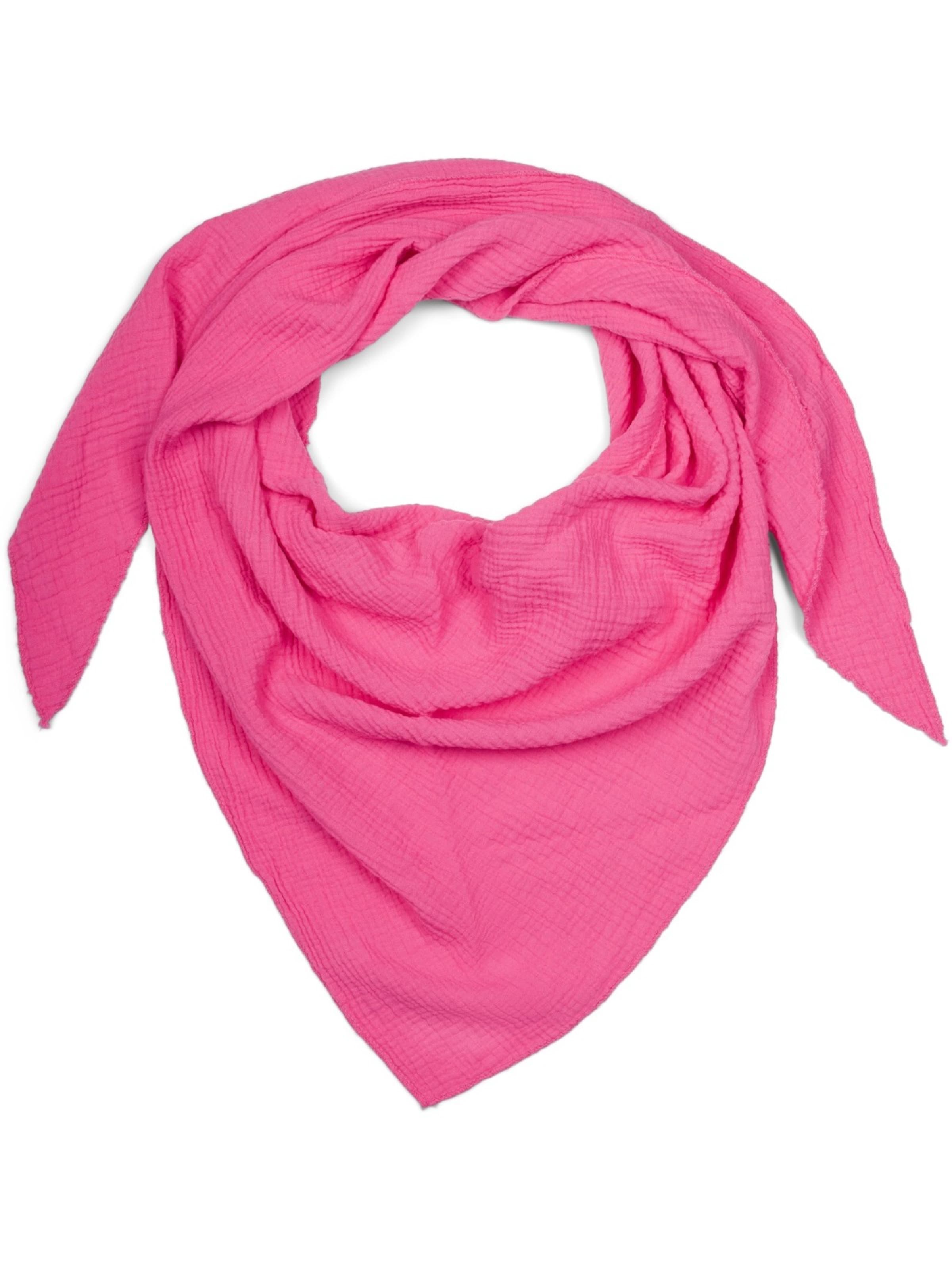 styleBREAKER Tuch 'Musselin Dreiecktuch Einfarbig'‌‌‌‌‌ in Pink: Vorderseite