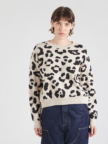 Pull-over mazine en beige : devant