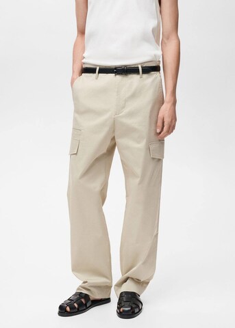 MANGO MAN Boot cut Pants 'Endino' in Yellow: front