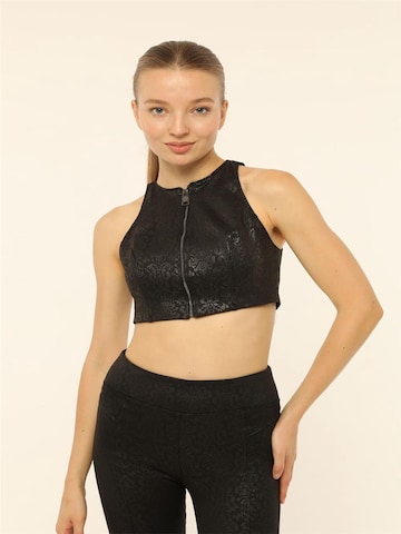 Col haut Soutien-gorge HOME STORE en noir : devant