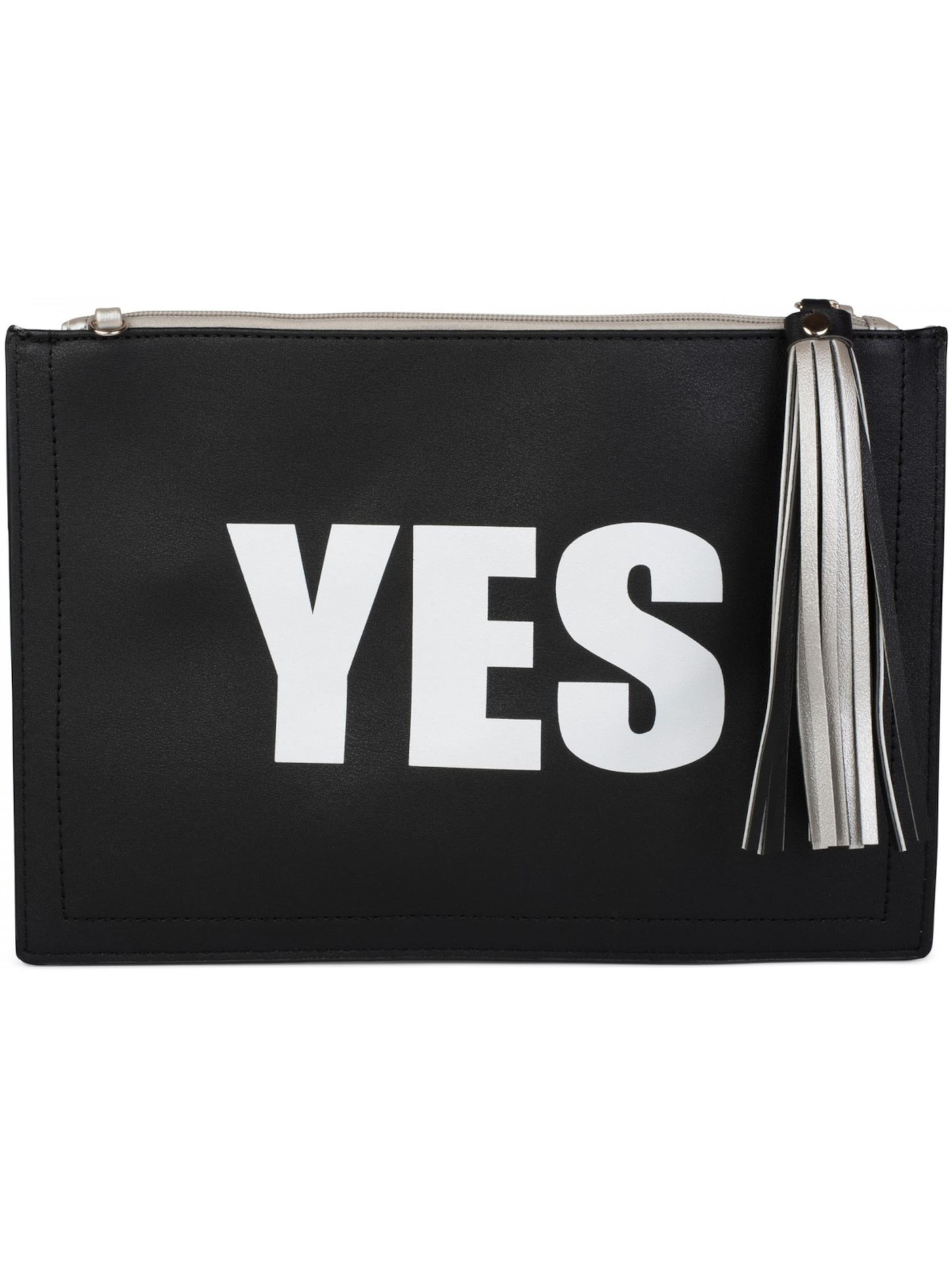 styleBREAKER Clutch 'Clutch mit YES und NO Print'‌‌‌‌‌‌ in One Size in silber, Produktansicht