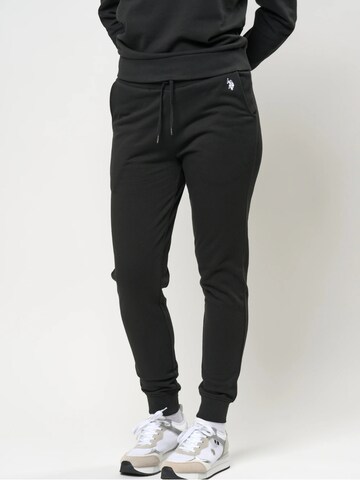 U.S. POLO ASSN. Tapered Broek 'Alice' in Zwart: voorkant