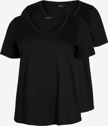 Zizzi Shirt 'KATJA' in Black: front