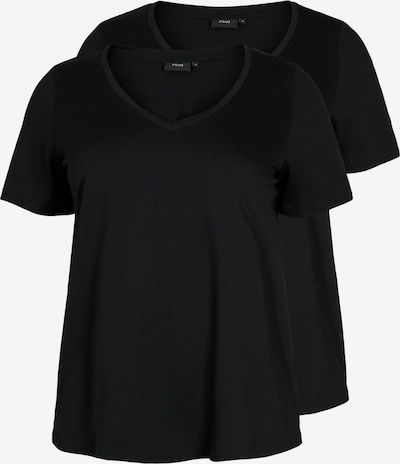 Zizzi T-shirt 'KATJA' en noir, Vue avec produit
