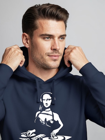 Neverless Sweatshirt 'Mona Lisa DJ' in Blue