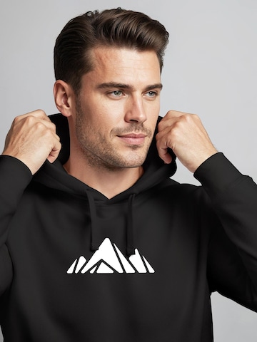 Neverless Sweatshirt 'Berg Polygon' in Schwarz