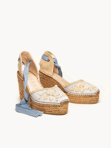 Sandalo 'Alpargata Cuña 10 cm' di Alhamas in blu