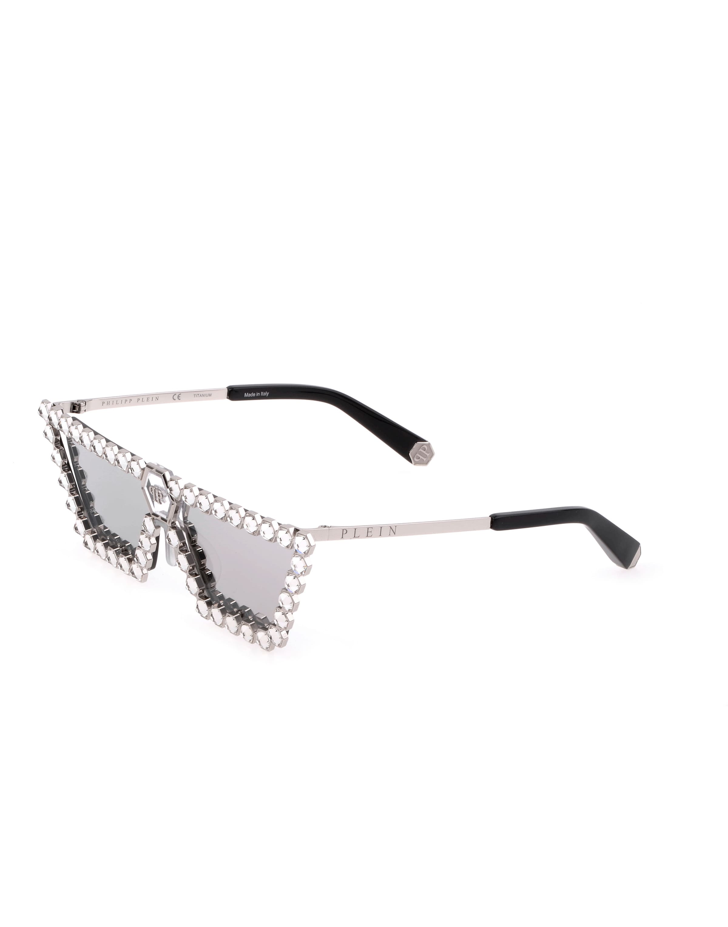 Philipp Plein Lunettes de soleil en argent / transparent, Vue avec produit