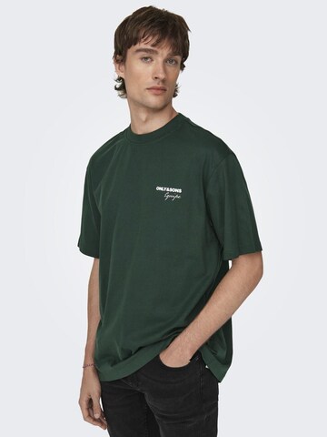 T-Shirt Only & Sons en vert