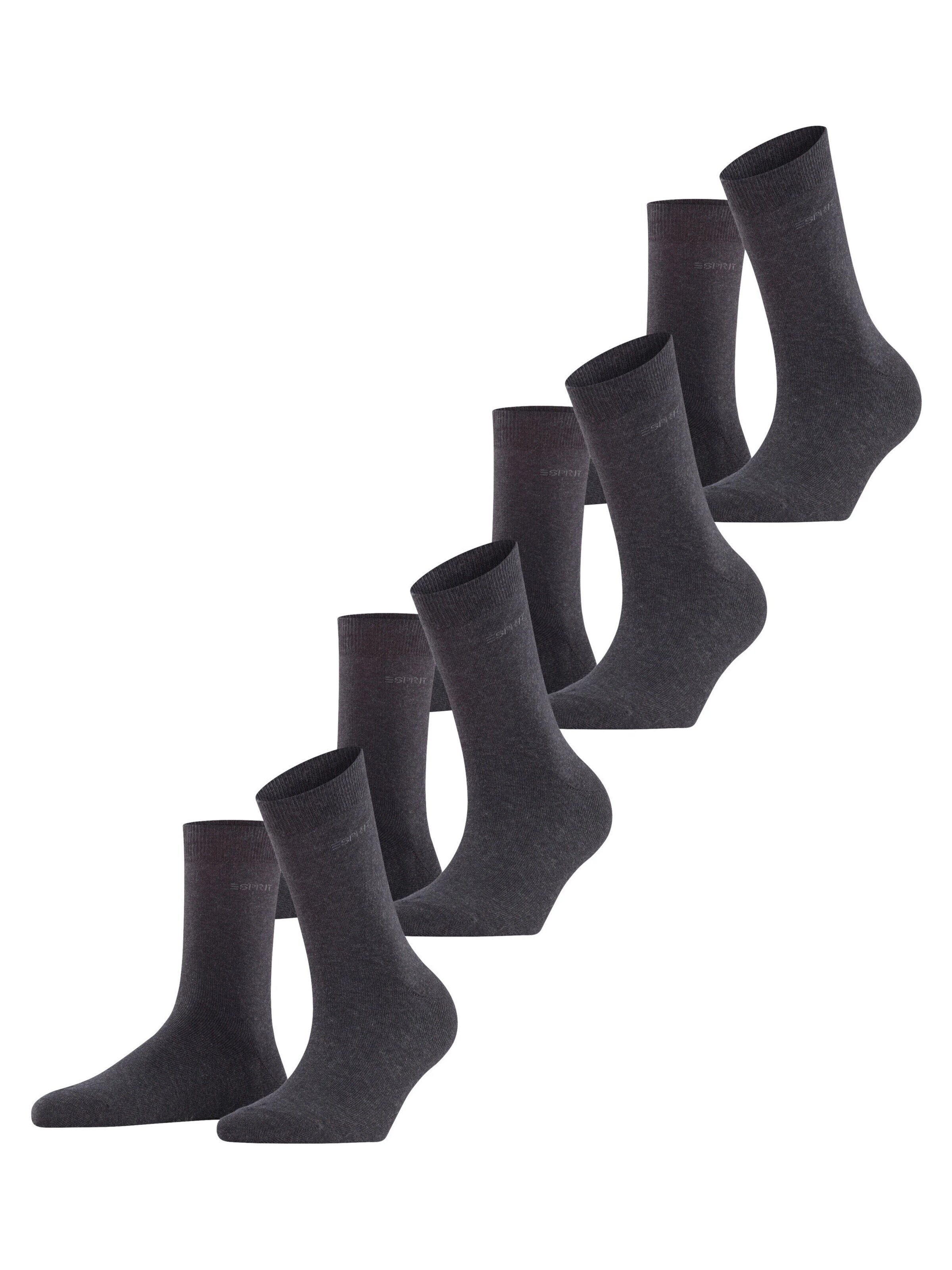 ESPRIT Socken 'Solid 4-Pack'‌ in Grau: Vorderseite