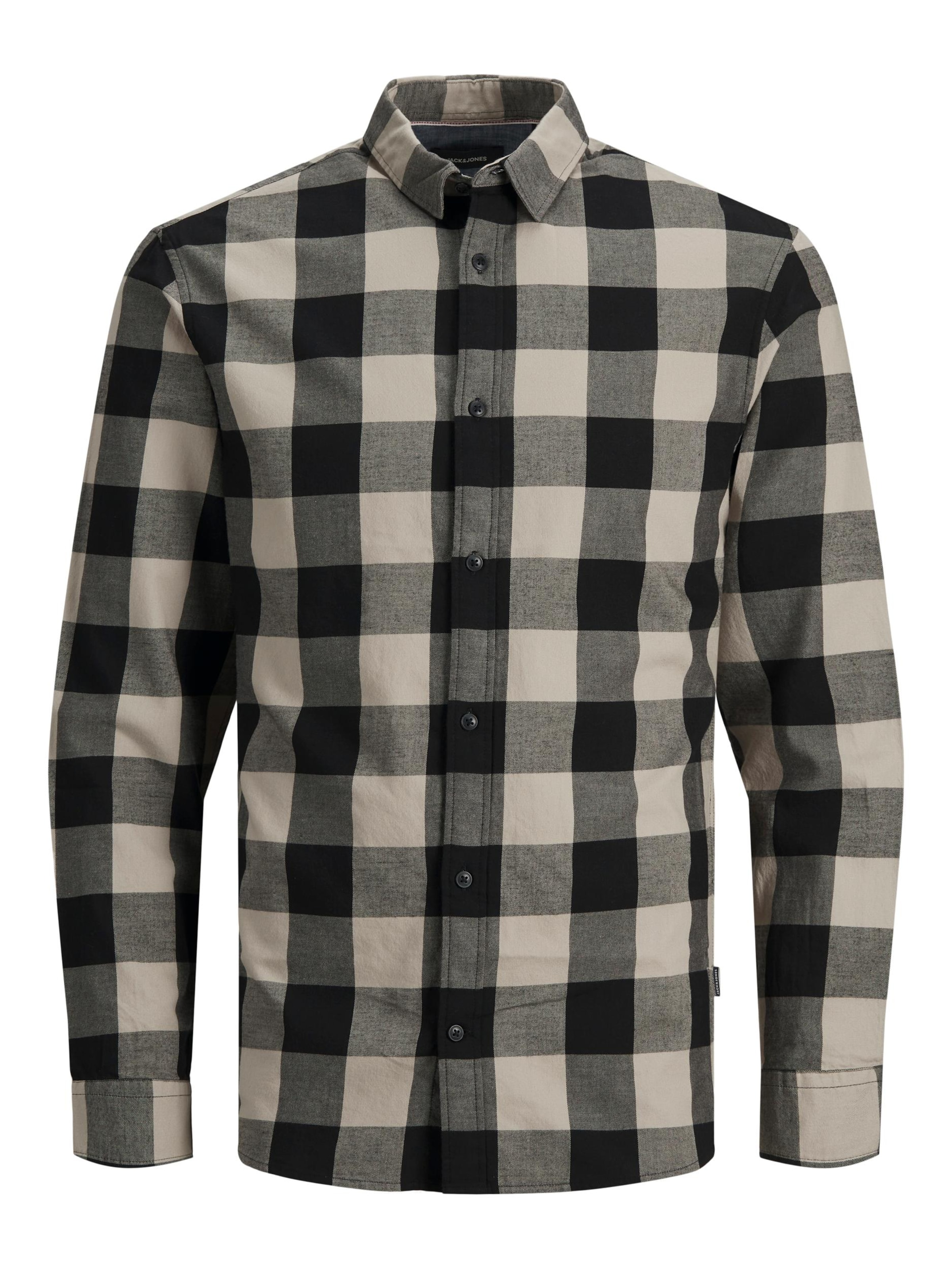 JACK & JONES Skjorte 'Gingham' i grå: forside