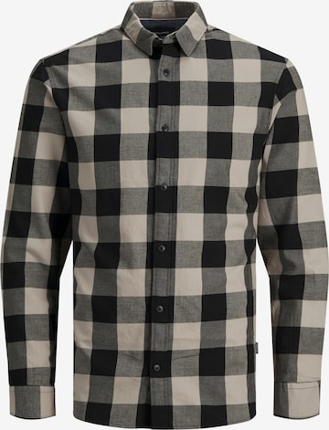 JACK & JONES قميص 'Gingham' بلون رمادي: الأمام