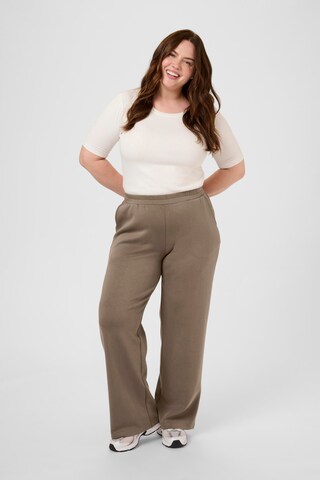 KAFFE CURVE Wide leg Broek 'KCannita' in Beige