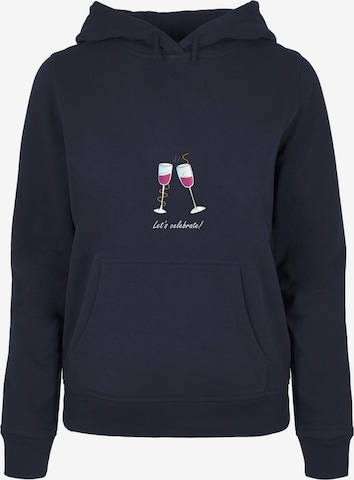 Merchcode Sweatshirt 'Lets celebrate' in Blauw: voorkant