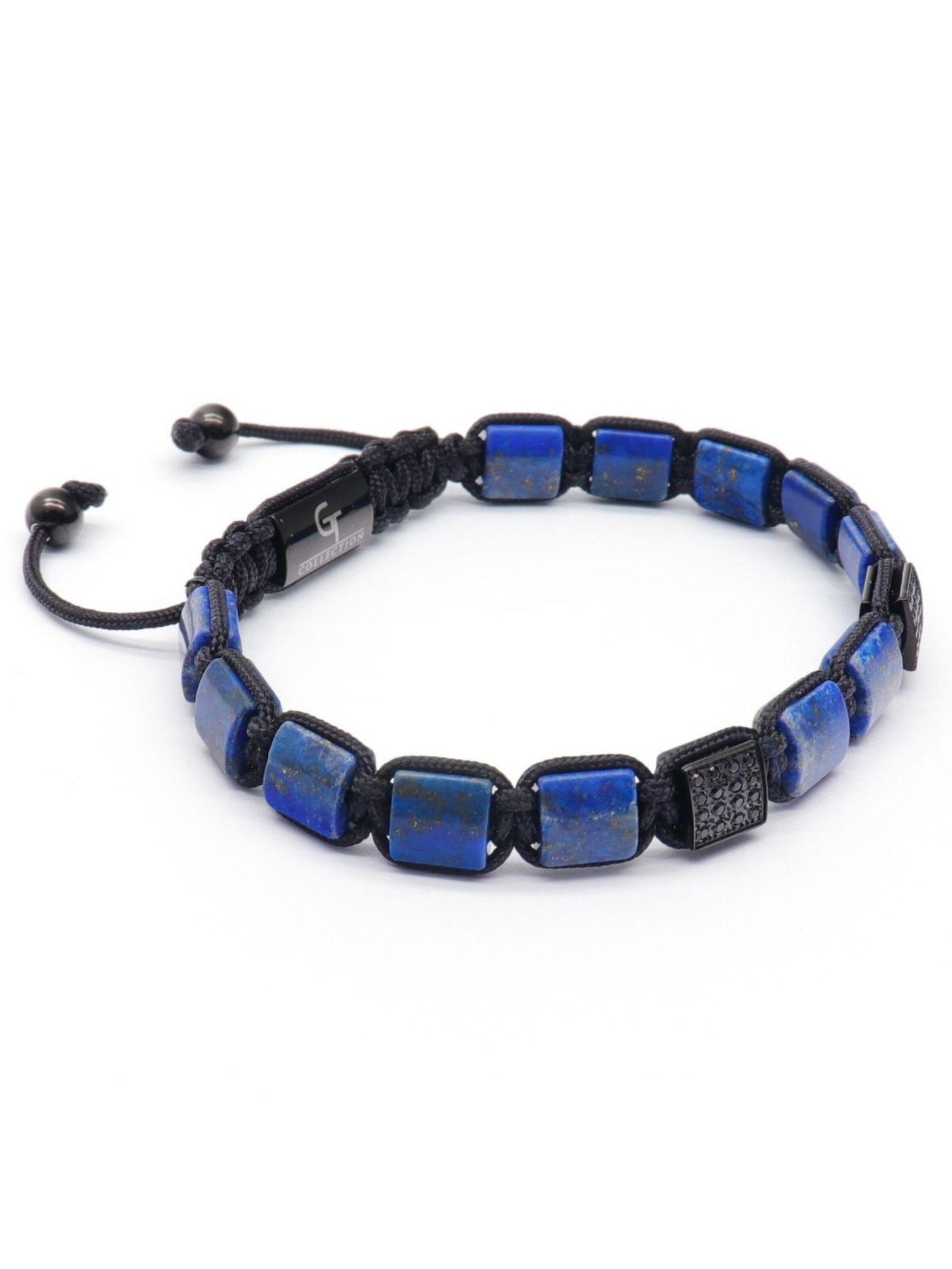 GT Collection - Pulsera 'Flat-Bead' en azul