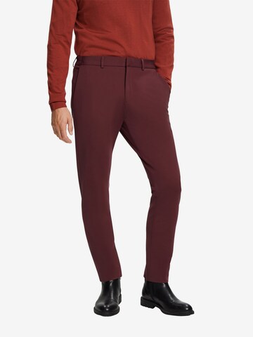 Coupe slim Pantalon chino ESPRIT en rouge