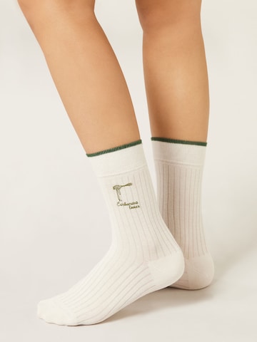 CALZEDONIA Socken 'Italian Style' in Weiß: Vorderseite