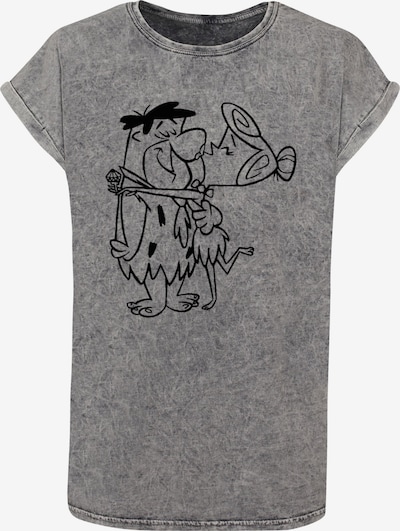 ABSOLUTE CULT T-Shirt 'The Flintstones - Fred And Wilma Kiss' in graumeliert / schwarz, Produktansicht