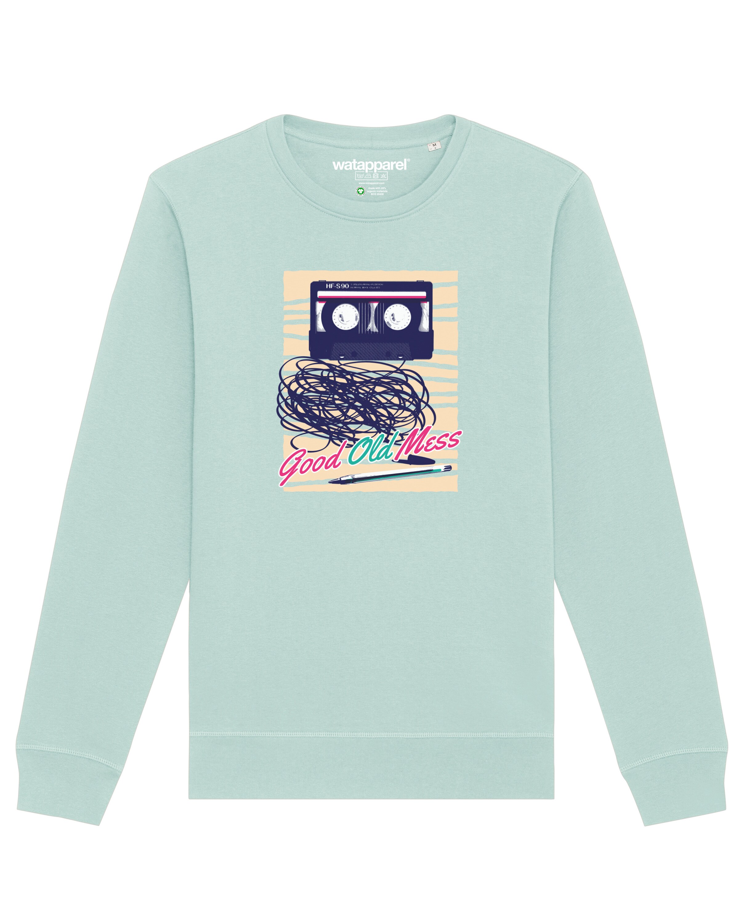 Sweat-shirt ' Good Old Mess ' Watapparel en bleu : devant