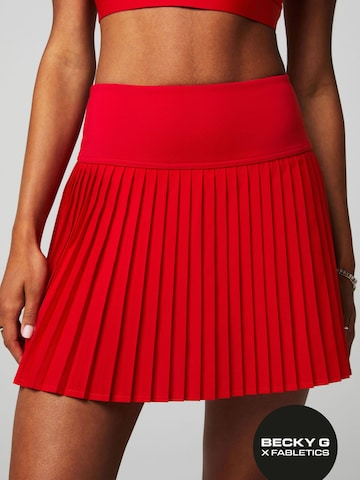 Fabletics Rock `HOT SHOT PLEATED CLASSIC MINI SKIRT` in Rot: Vorderseite