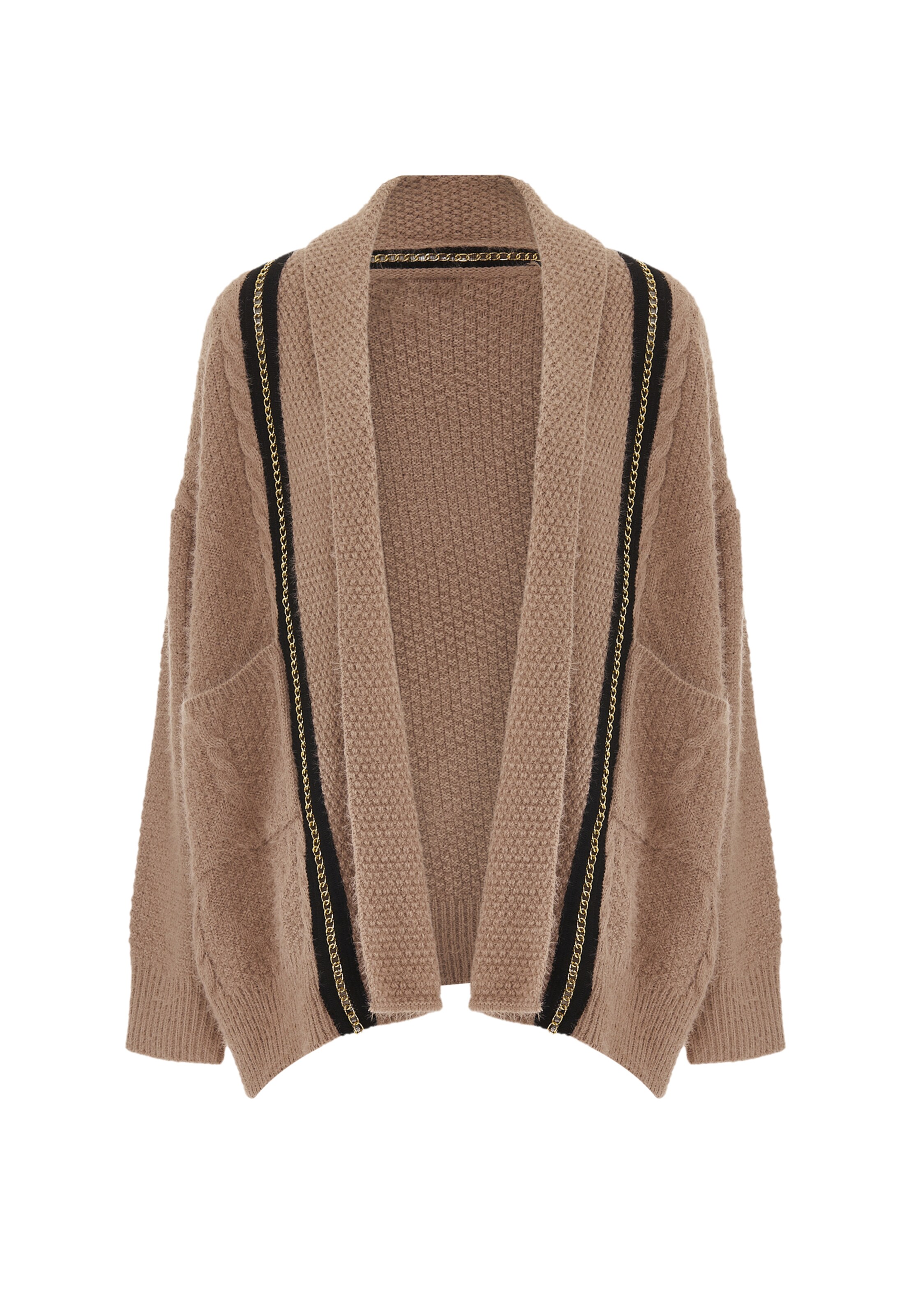 rozā faina Adīta jaka: no priekšpuses