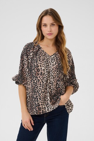 CULTURE Bluse i brun: forside
