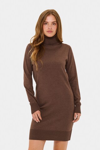 SAINT TROPEZ - Vestido de punto 'Mila' en marrón: frente