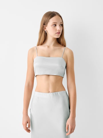 Bershka Top in Silver: front