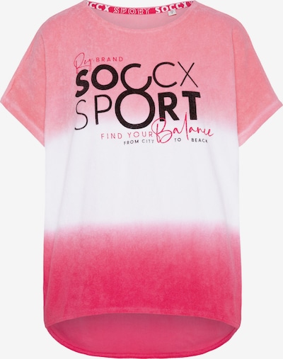 Soccx Frottee-Shirt mit Dip-Dye-Effekt in pink, Produktansicht