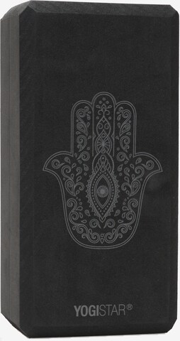 YOGISTAR.COM Yoga Block 'Hand Of Fatima' in Black: front