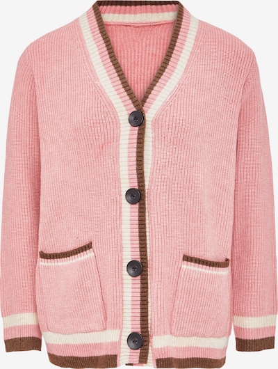 FUMO Knit cardigan in Ecru / Brown / Pink, Item view