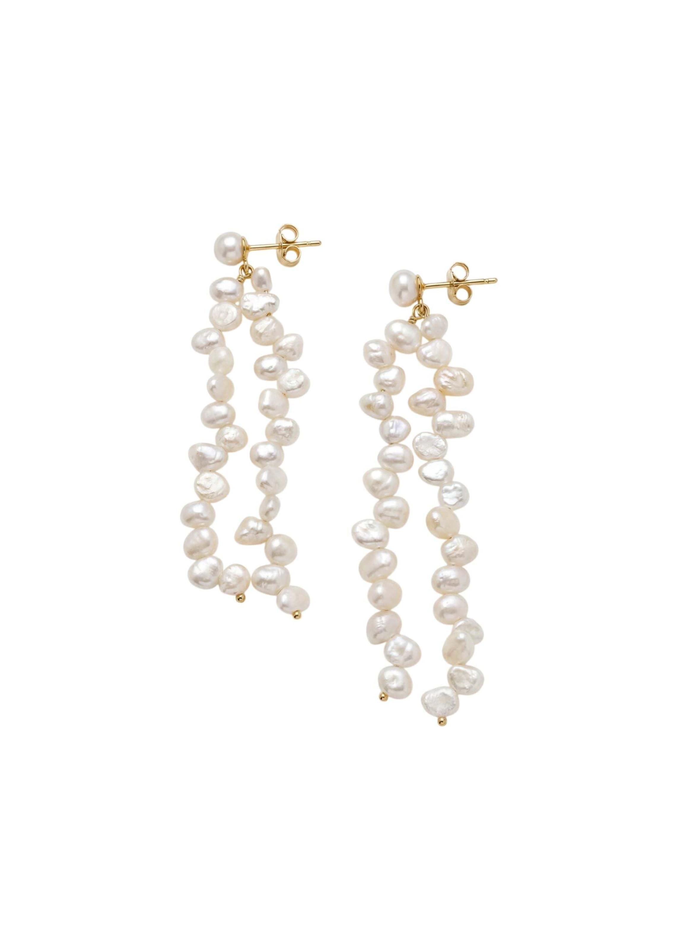 PURELEI - Brincos 'Pearl Muse' em branco: frente