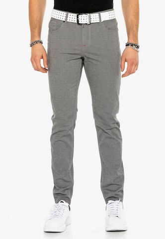 CIPO & BAXX Slim fit Pants 'Stan 2' in Grey: front