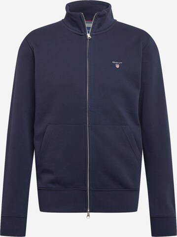 GANT Zip-Up Hoodie in Blue: front