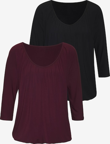 purpurinė LASCANA Marškinėliai: priekis