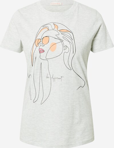 Tricou Stitch and Soul pe gri amestecat / portocaliu / roz / negru, Vizualizare produs