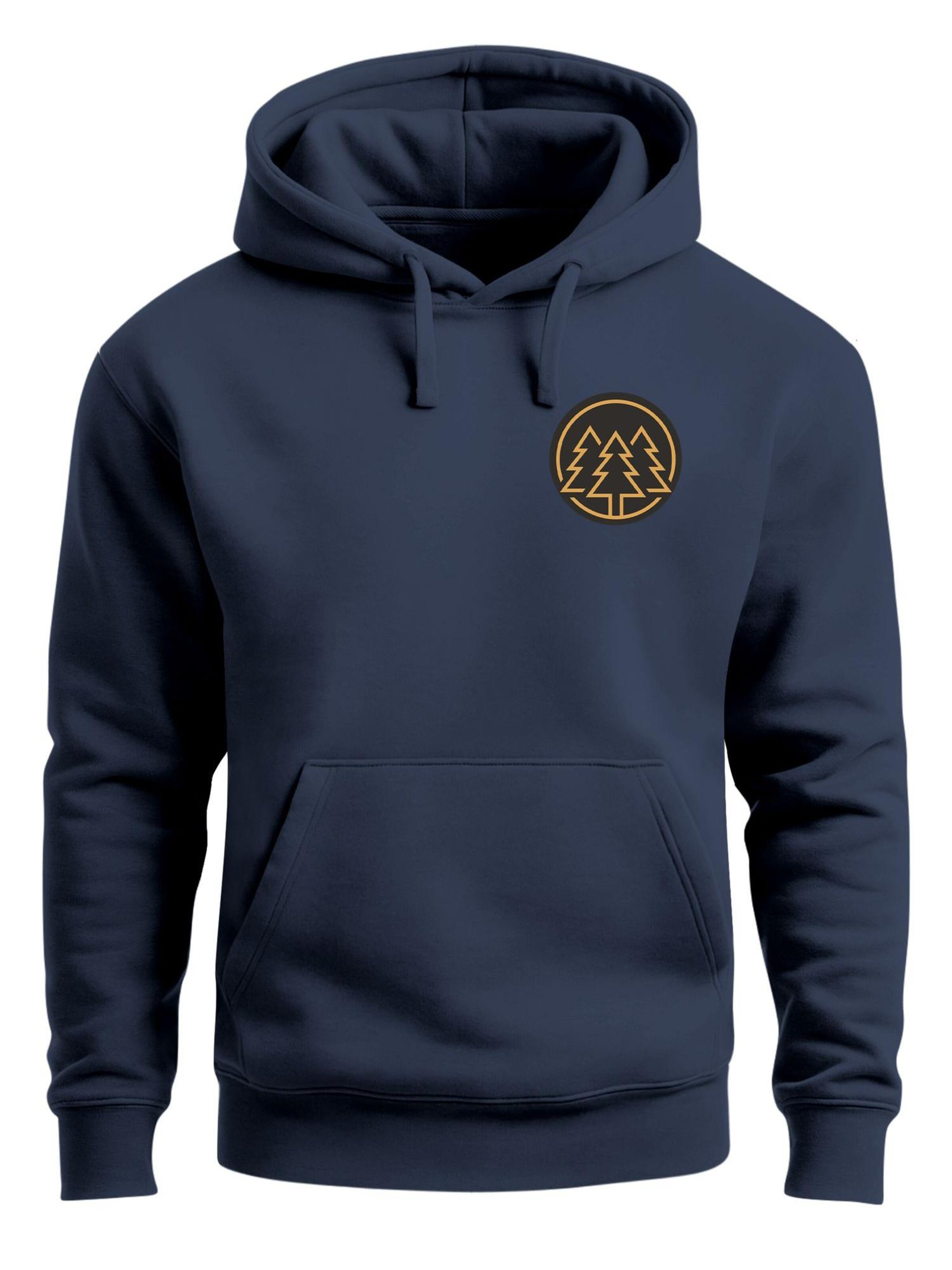 Neverless Sweatshirt 'Bäume Badge' in Blue: front